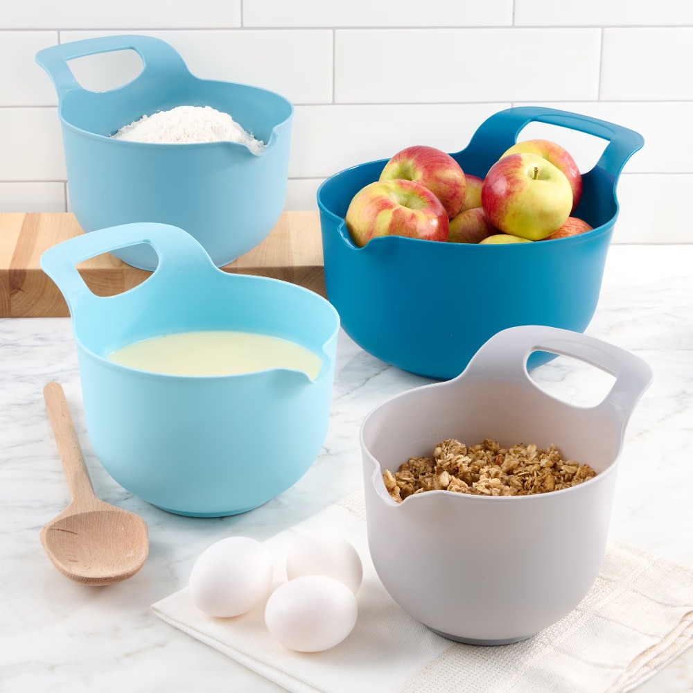 Kitchen Baking Bowls - مجموعة أوعية بلاستيكية متداخلة للخلط مكونة