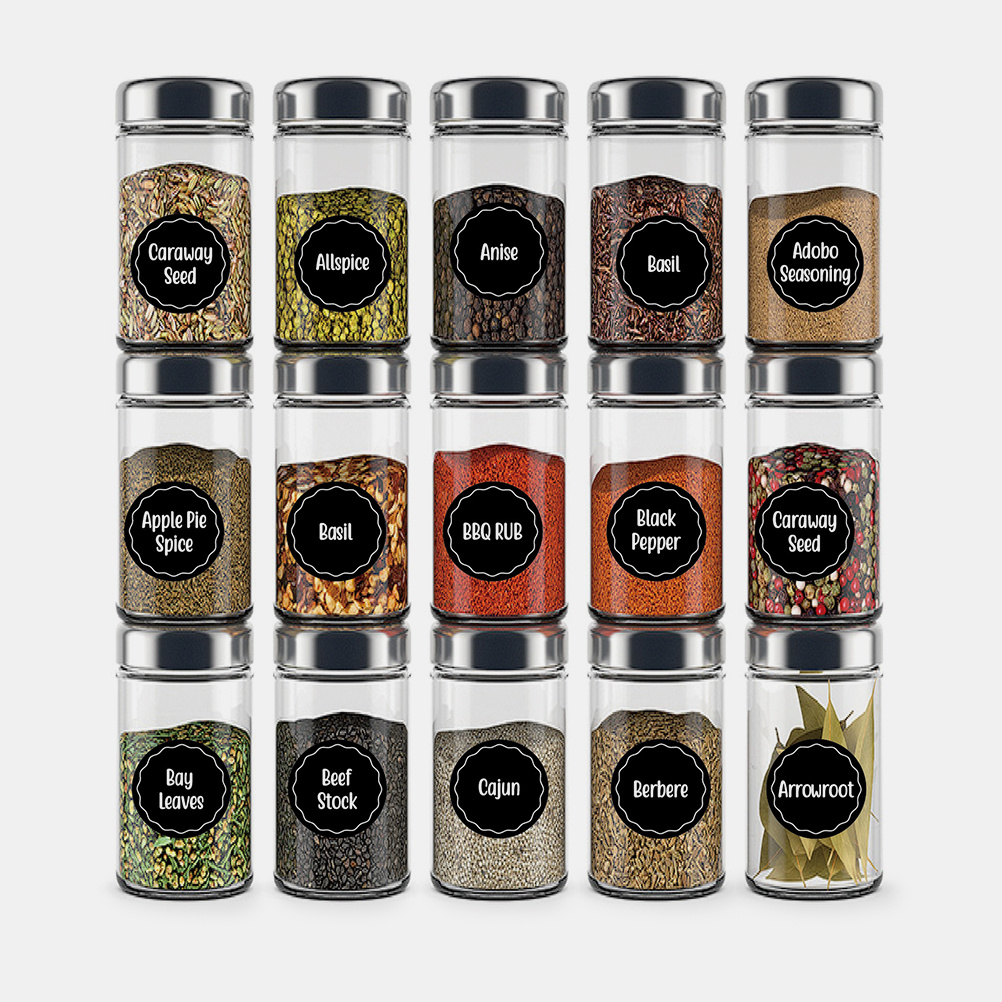 144 قطعة ملصقات توابل مستطيلة  - مراجعة Kitchen Baking Organization وسعره