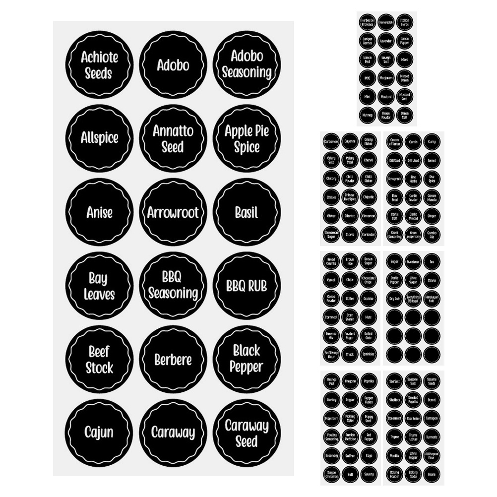 144 قطعة ملصقات توابل مستطيلة  - مراجعة Kitchen Baking Organization وسعره