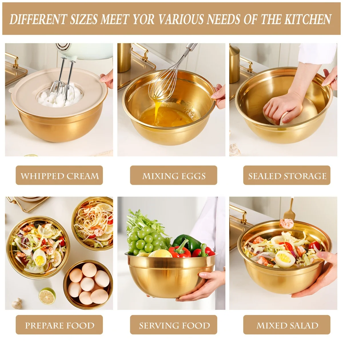طقم وعاء خلط من الفولاذ المقاو - مراجعة Kitchen Baking Bowls وسعره