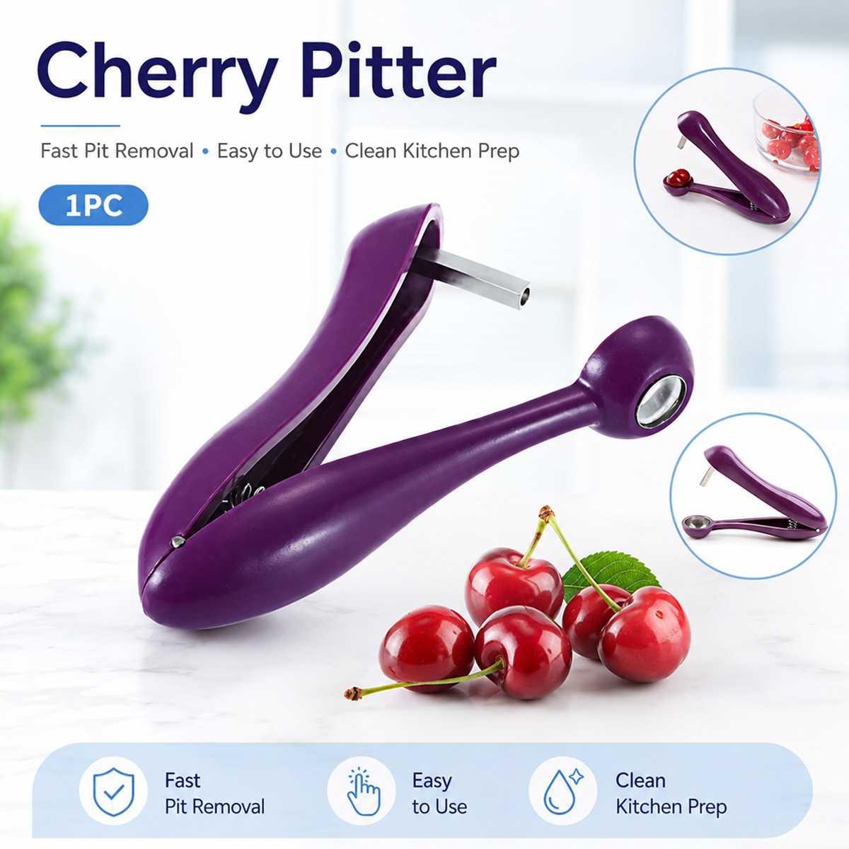 أداة يدوية لإزالة نوى الكرز وا - مراجعة Kitchen Tools For Baking وسعره