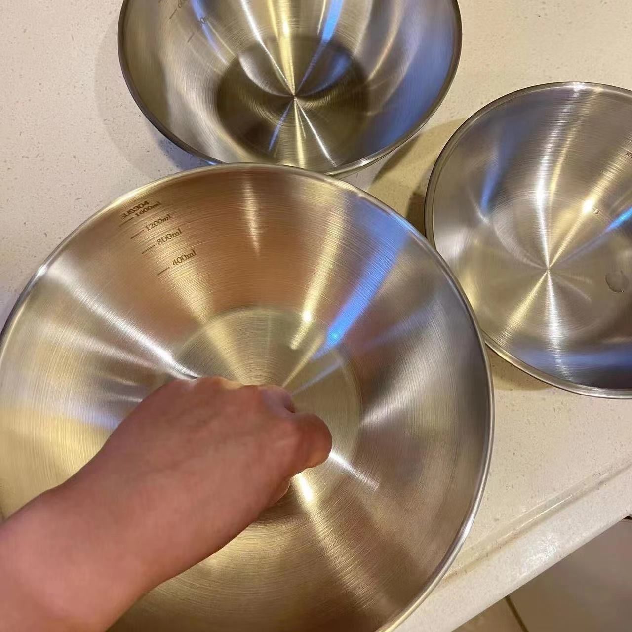 طقم أوعية ستانلس ستيل 1-3 قطع  - مراجعة Kitchen Baking Bowls وسعره