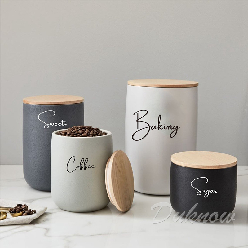 منظم المطبخ علبة جرة تسميات مل - مراجعة Kitchen Baking Organization وسعره