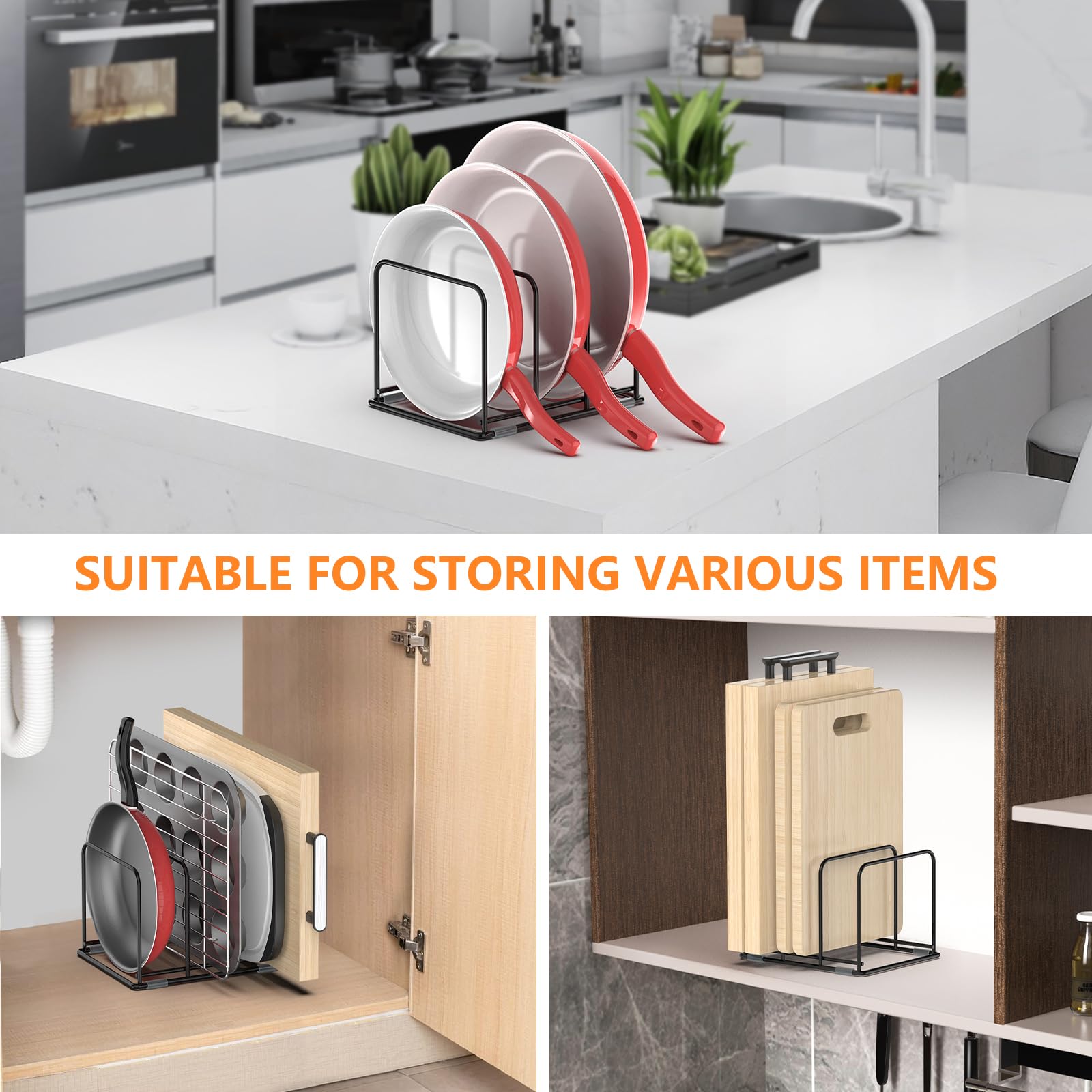 منظم خزانة المطبخ، حامل أواني  - مراجعة Kitchen Baking Pan Storage وسعره