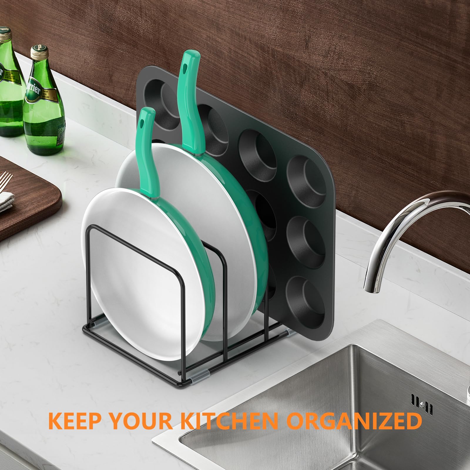 منظم خزانة المطبخ، حامل أواني  - مراجعة Kitchen Baking Pan Storage وسعره