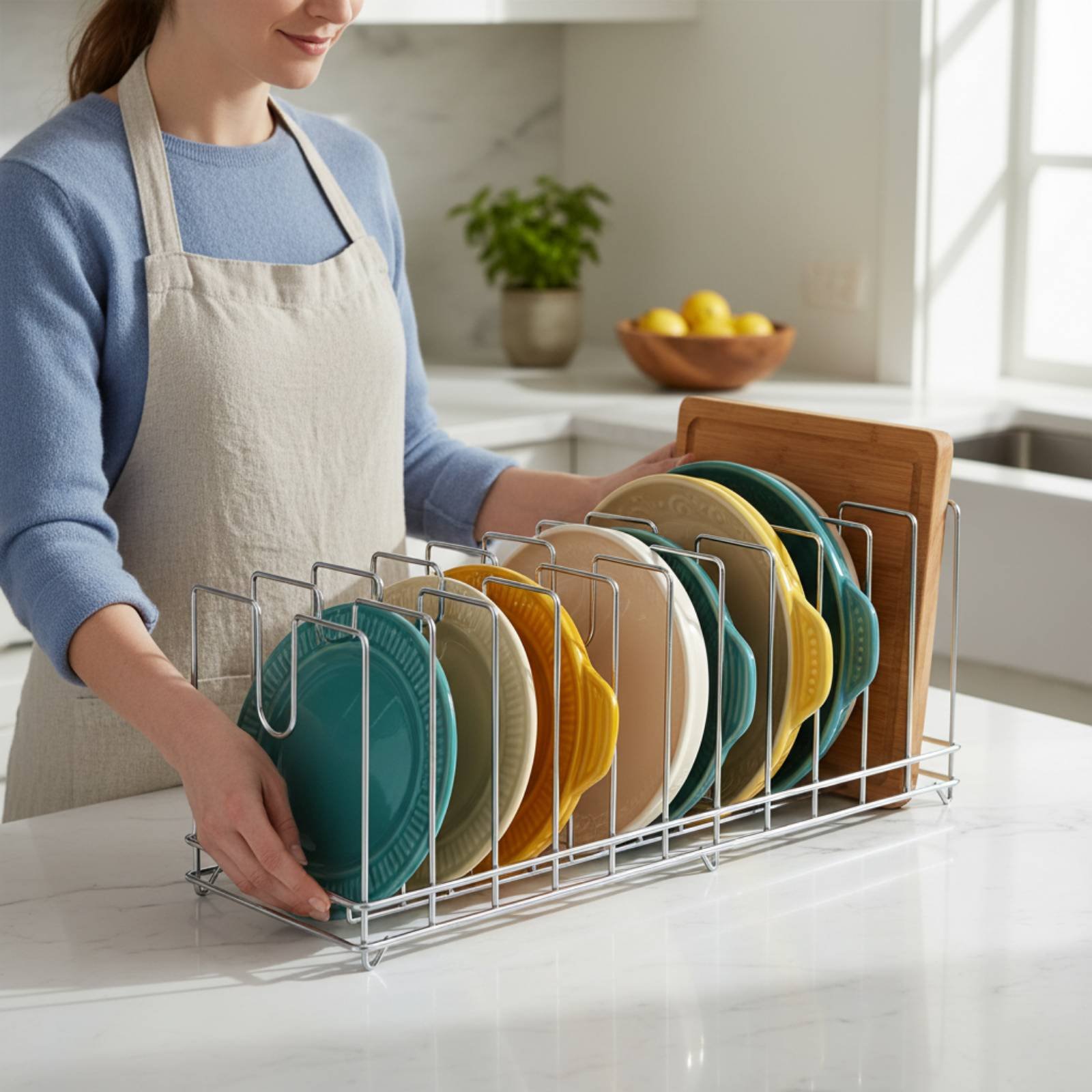 حامل صواني البيتزا لتوفير المس - مراجعة Kitchen Baking Pan Storage وسعره