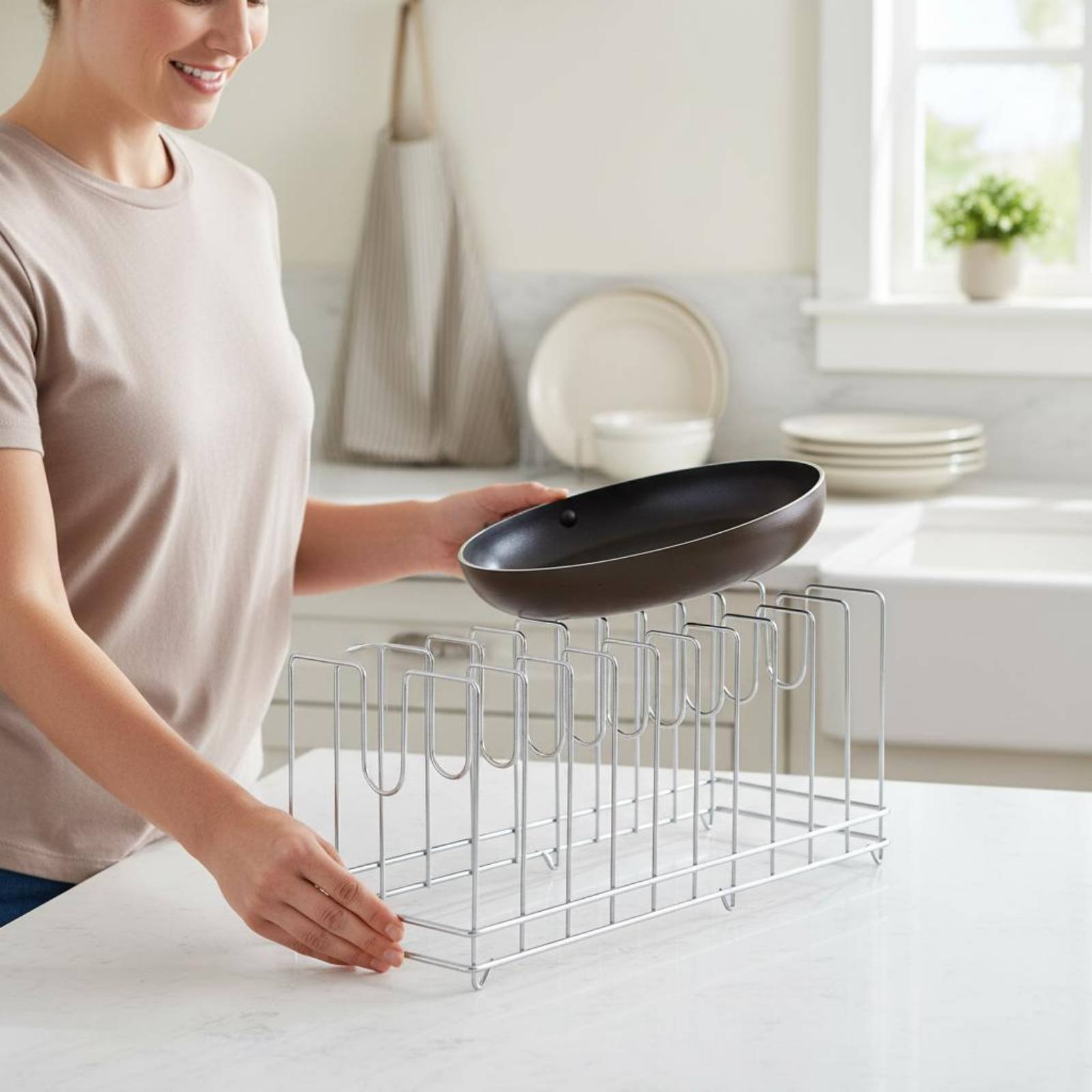 حامل صواني البيتزا لتوفير المس - مراجعة Kitchen Baking Pan Storage وسعره